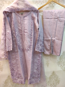 organza party wear mauve