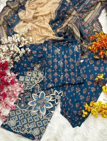 Bin Saeed Printed Cutwork | BS306