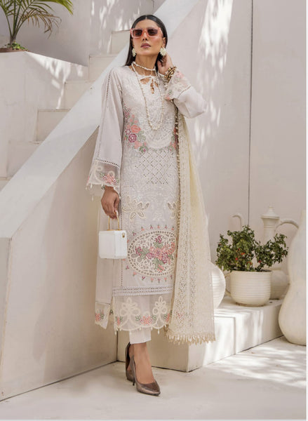 ZA Clothing Embroidered Semi Stitched Lawn | Light Fawn | Vol 02