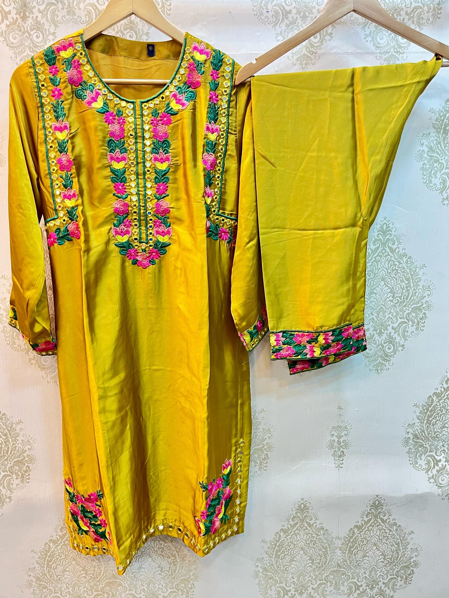 Mehrunnisa Silk Co Ord Set | Mustard