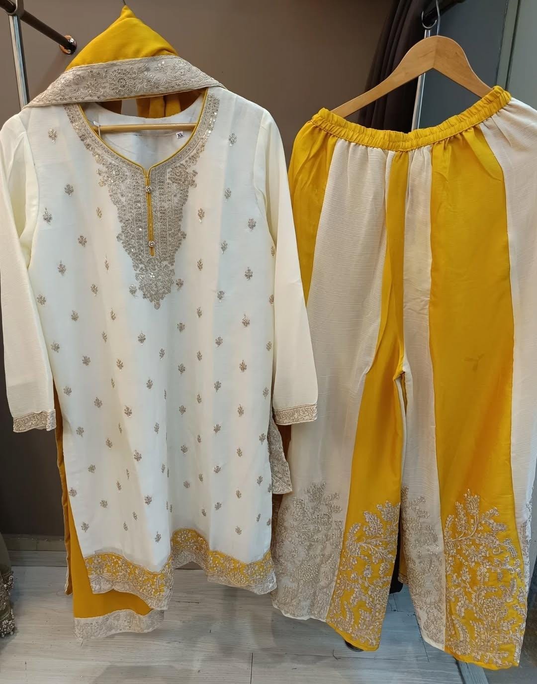 Garara Set- Off White and Yellow