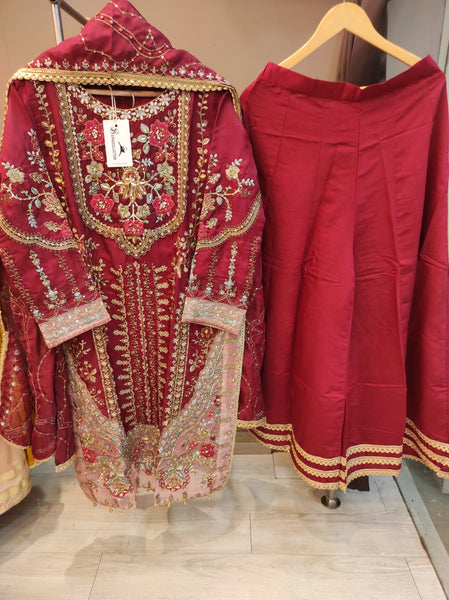 Garara Set- Maroon Golden