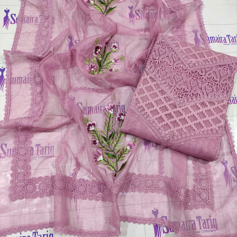 Pinkl Khaadi Net Semi-stitched Kurta Set