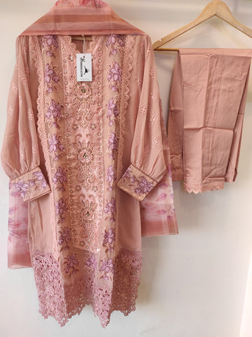 Peach Georgette Kurta Set