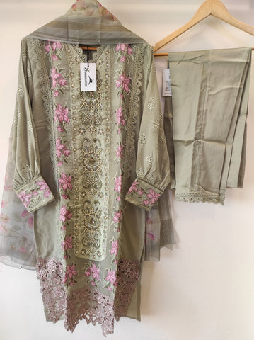 Pista Green Georgette Kurta Set