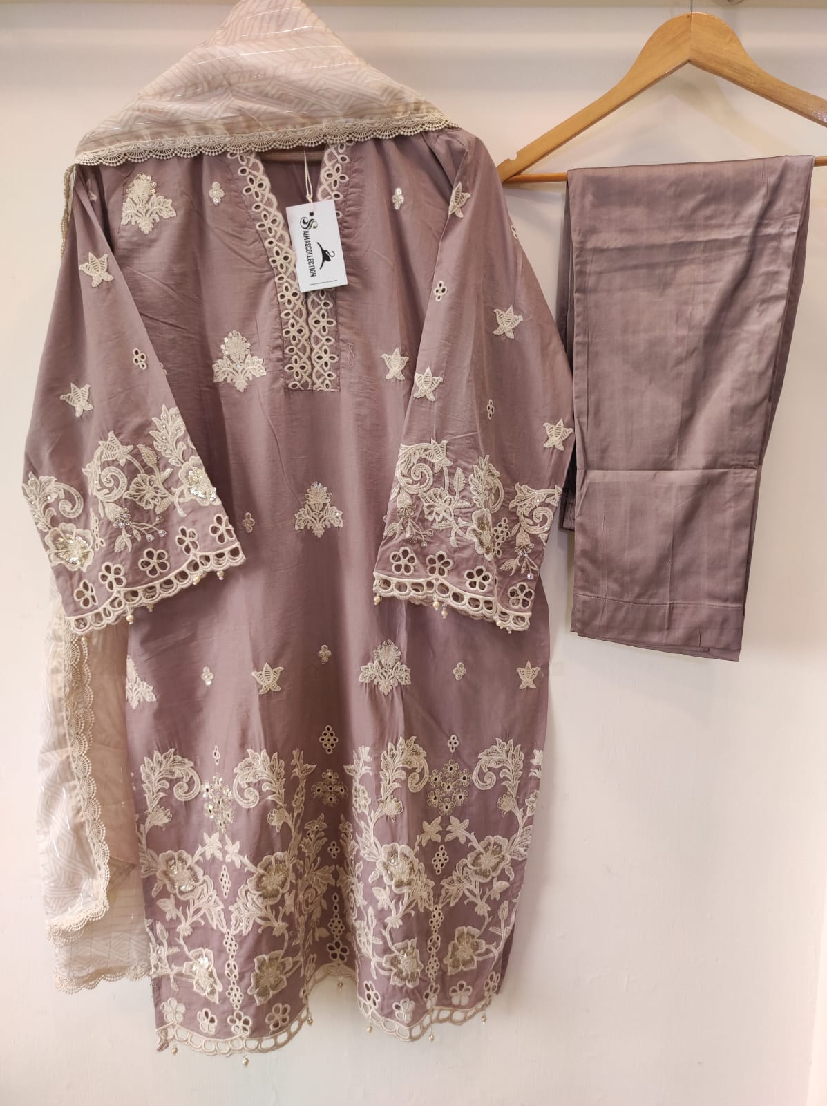 Mauve Purple Chikankari Set