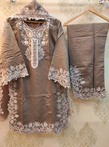 Cotton Satin Tunic Set | Mouse Grey