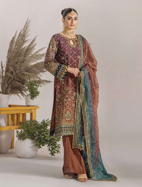 Embroidered Chiffon Design - 13