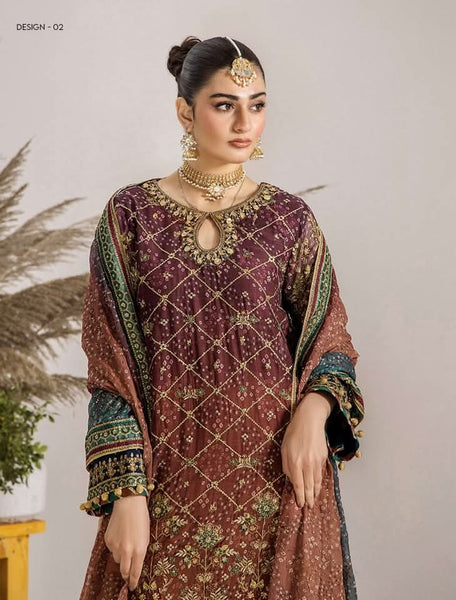 Embroidered Chiffon Design - 13