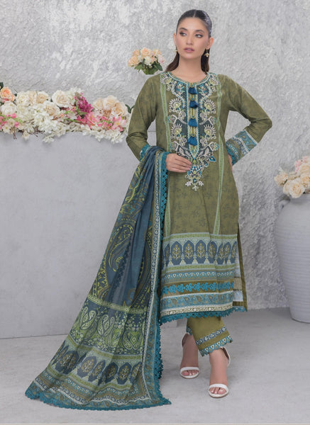 GUL ADHAR STITCHED LAWN | GA007